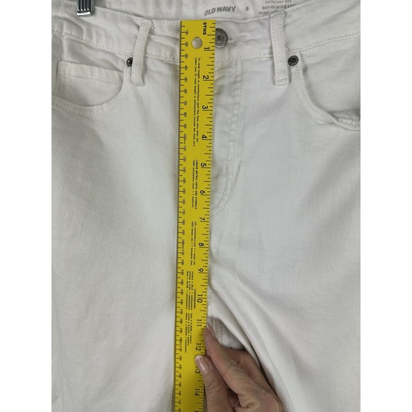 Old Navy Womens White Jeans 8 Sky Hi Wide Leg Please See Measurements Runs Big! - Picture 7 of 15
